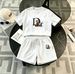 DR Women's Slim Fit Bear Print Pant Set Casual Sportswear Two Piece Student Outfit Korean Style Thin Summer FashionDR_ecoleips.com
