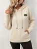 Oatmeal Rib Pit Knit Hoodie, Loose Lightweight Breathable Long Sleeve Jumper, Soft Skin-touch Micro Pore Pullover With Hood & Pocket_ecoleips.com
