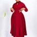 Women's Clothing Elegant Commuter High Neck Long Sleeve Elegant High-Neck Long-Sleeve A-Line Dress | Timeless Office Dress In Luxe Colors_ecoleips.com