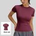 Summer Thin Sports Tight Yoga Clothes Short Sleeves Women's Running Fitness Top T-shirt_ecoleips.com