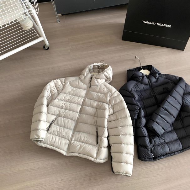 girl Girl Girl Warm And Lightweight Thermal Ribbed 90 White Duck Down Jacket For Women, New Winter Loose Slimming Hooded Coat_ecoleips.com