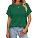 TK2025 European And American Cross-border Spring/summer New Round-neck Casual Solid Color Short-sleeve Loose_ecoleips.com