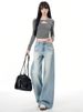 American Retro Straight-leg Wide-leg Jeans For Women, Early Spring 2026 New Model, Light Blue, Loose, Slimming,_ecoleips.com