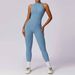 Women's Clothing Nude Quick Drying Zipper Beautiful Back Yoga Jumpsuit High Intensity Fitness Training Sports Tights_ecoleips.com