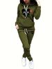Women's Clothing 5766A6 women's clothing fashion print solid color suit leisure sports two pieces_ecoleips.com