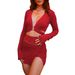 2025 New Cross-Border Sexy Deep V-Neck T-Shirt, European And American Women's Fashion Hollow Out Cardigan With_ecoleips.com