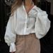 Women's Clothing Summer New Fashion Lapel Loose Simple Design Long-sleeved Shirt Top_ecoleips.com