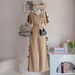 Women's Clothing Sweet Style Bow Print Polo Shirt And Wide Leg Trousers Two-Piece Set Short Sleeve Casual Summer Outfit_ecoleips.com