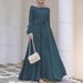 Modest Muslim Abaya Dress With Elegant Lace Trim – Flowy Polyester Maxi Dress In Solid Colors (Lavender, Burgundy, Olive, Beige, Sky Blue)_ecoleips.com