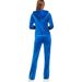 Women's Gold Velvet Two Piece Set Fall Winter Wide Leg Pants With Zipper Hooded Sweatshirt_ecoleips.com