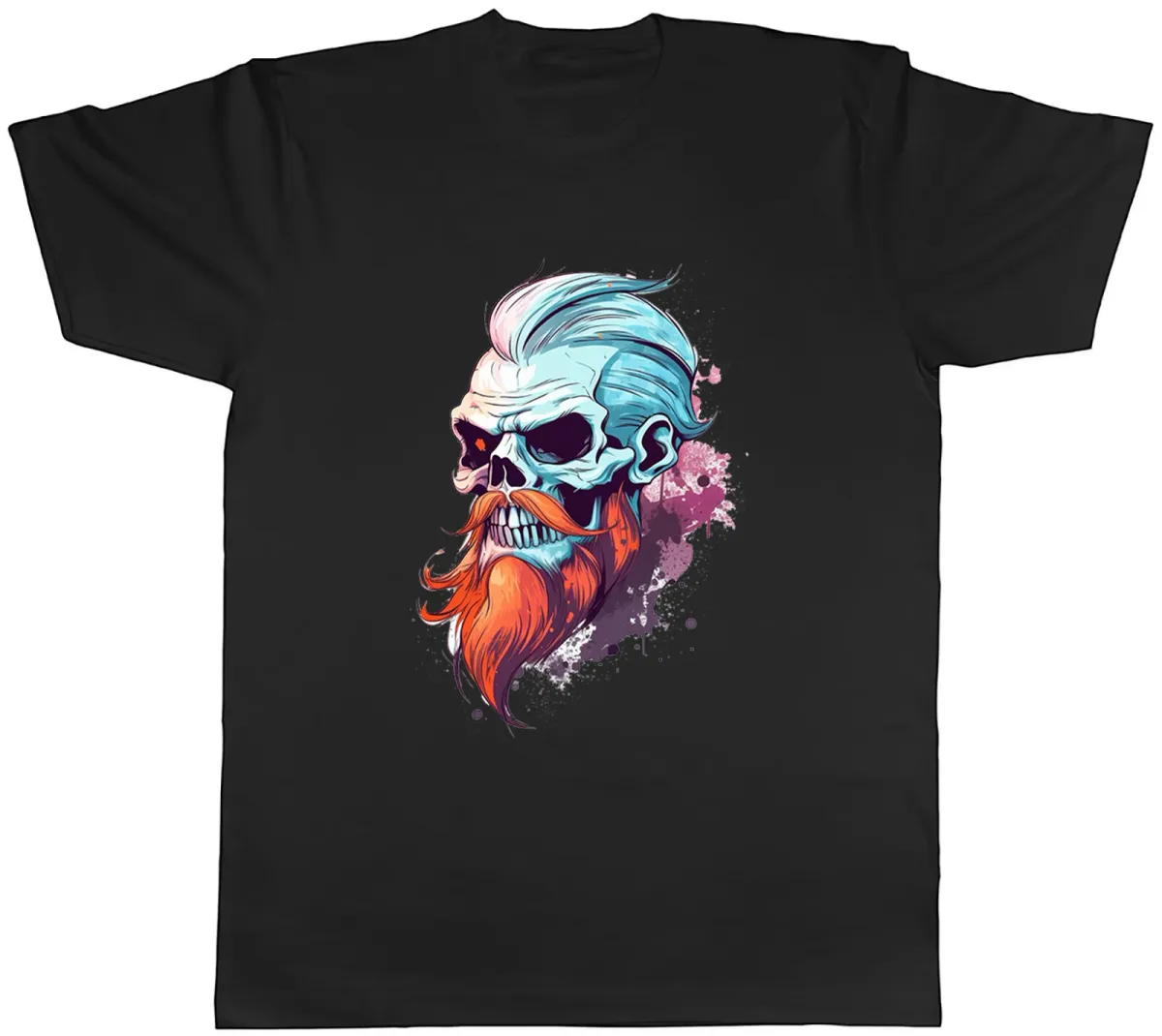 Women's T-Shirts Ginger Beard Skull Mens T-Shirt Hipster Bearded Barber Unisex Tee Gift_ecoleips.com