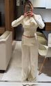 Women's Solid Color Knit Sweater & Pants Set – Soft, Slim-Fit & Versatile For Fall/Winter_ecoleips.com