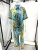 Vintage Floral Print Satin Blouse & Pants Lounge Set – Elegant Two-Piece Outfit For Home & Casual Wear (S/M/L/XL)_ecoleips.com