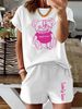 Women’s 2 Piece Outfit Set – Oversized Graphic T-Shirt And Biker Shorts Matching Set, Casual Summer Lounge Tracksuit For Daily Wear-309_ecoleips.com