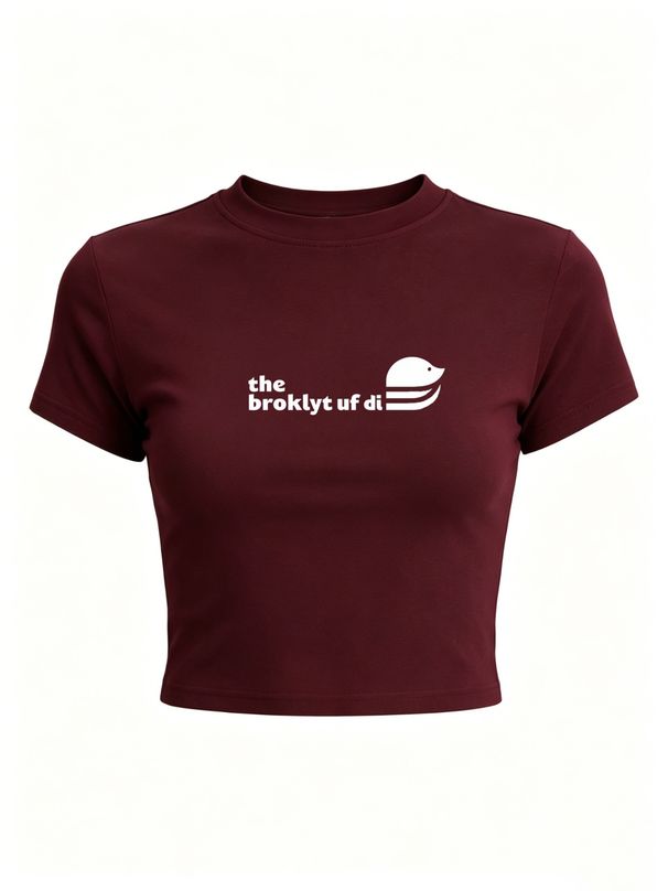 Women's Fashion Cropped Tee, Stylish Streetwear Short Top For Outdoor & Daily Look_ecoleips.com