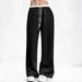 Women's Straight Leg Sweatpants - High Waist Stretchy Joggers For Fall & Winter, Comfortable Loose Fit, Long Casual Pants (Black, Navy, Army Green)_ecoleips.com