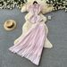 Women's French Style Summer Elegant Two Piece Set Gentle Sweet Collared Vest Pleated Skirt Fashionable Sophisticated Feel_ecoleips.com