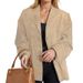 2025 New European And American Style Women's Fashion Retro Brown Loose Pocket Long Sleeve Blazer For Women_ecoleips.com