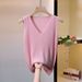 K Loose Flesh Blocking Base, Slimming Sleeveless Knitted New Top, Camisole Vest, Versatile V-neck_ecoleips.com