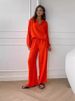 Women's Clothing Cotton And Linen Suit Cardigan Long Sleeved Top Pocket Wide Leg Trousers Two Piece Suit_ecoleips.com