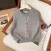 French Style White Layered Cardigan Sweater For Women Early Autumn Slimming Loose Versatile Knitted Vest Sleeveless Top_ecoleips.com