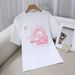 Women's Casual Round Neck Short Sleeve T-Shirt Multi-Color American Style Simple Fashionable Sports Top Solid Printed Loose Fit_ecoleips.com