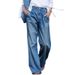 Women’s Clothing Nostalgic Jeans For Women New Style High Waist Slim Wide Leg Pants Loose Floor Sweatpants Denim Trousers_ecoleips.com