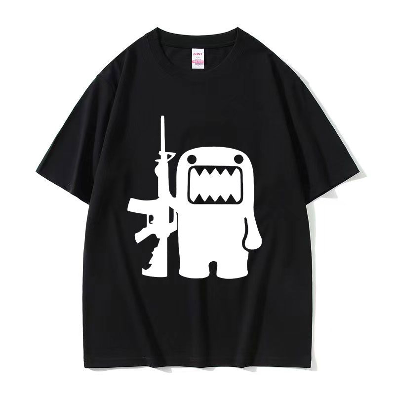 O-Neck Fashion Quality T-Shirt Casual Face Domo Kun Funny Meme Women Summer Summer Short Sleeved Harajuku Streetwear Tops Tees_ecoleips.com