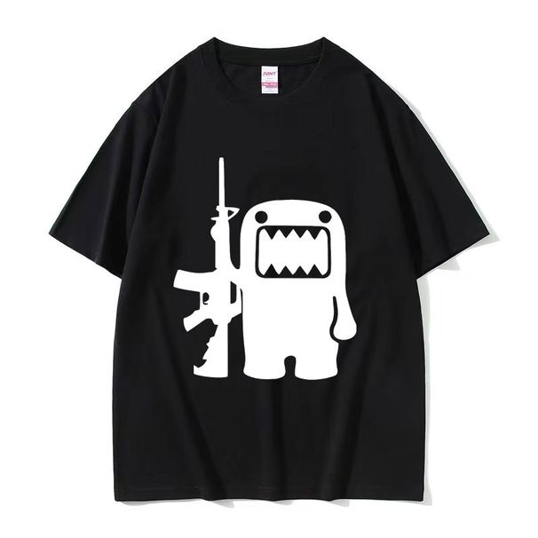 O-Neck Fashion Quality T-Shirt Casual Face Domo Kun Funny Meme Women Summer Summer Short Sleeved Harajuku Streetwear Tops Tees_ecoleips.com