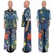 Women's Clothing suit Southeast style fashion print casual two piece set_ecoleips.com