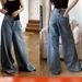 Women's Washed Blue Wide Leg Jeans Loose Straight Slimming Casual Pants European American Style_ecoleips.com