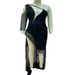 Fashion European-USA Dreamy Socialite Party Evening Dress Women Sexy Deep V-Neck Single Shoulder Diagonal Collar High Slit Glitter Floor-Length Dress_ecoleips.com