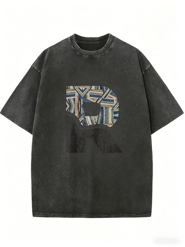 Women's Relaxed Fit Vintage Tee, Washed Texture Casual Short Sleeve Shirt_ecoleips.com