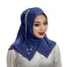 Women's Clothing Muslim Accessories Elegant Crystal Linen Scarf With Beaded Flowers & Fringe – Stylish Middle Eastern & African Head Wrap, Versatile_ecoleips.com
