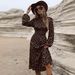 Fashion Elegant Premium Crew Neck Printed Long Sleeve Fall Dress For Women High End Sense Autumn Dress_ecoleips.com