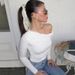 Women's Spring Collection: Plain Color Slant Shoulder Long Sleeve Collared Top With Pleated Design And Navel Exposure_ecoleips.com