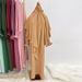 Women's Clothing Dubai Turkish Solid Color Dress With Headscarf Lr591+Hj907_ecoleips.com