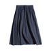 Stable High-End Rain Dew 14-Count French Linen Artistic Side Pocket Mid-Length Skirt For Women#785_ecoleips.com