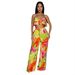 Women's Clothing Printed ruffled sling wide leg two piece suit_ecoleips.com