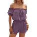 Women's Off-Shoulder Jumpsuit – Chic One-Piece Romper With Wide Leg Pants, Black & Violet, S-XL_ecoleips.com