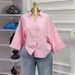 Women's Loose Fit Striped Collar Shirt Top - Sweet & Fashionable Casual Blouse For Autumn_ecoleips.com