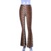 Summer Leopard Print High-Waisted Elastic Flare Pants For Women Clothing_ecoleips.com