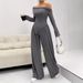 Women's Clothing Two Piece Suit For Women Autumn New Style Fashion Casual Straight Pants Temperament Loose One Line Collar Pit Strip Knit_ecoleips.com
