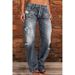 Women’s Flared Bootcut Jeans – Vintage Washed Denim Pants For A Slimming Silhouette (Light Blue, Dark Blue, Black, Gray, S-5XL)_ecoleips.com