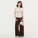 Purely Alluring Apricot Lace Short-Sleeve T-Shirt For Women, 2026 Summer Printed Ruched Waist-Cinching Off-Shoulder Top_ecoleips.com