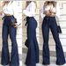 Women's Clothing Hot Selling High Waist Hip Lace Flared Pants Wide Leg Pants Jeans Women_ecoleips.com