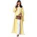 "GraElegant Modest Abaya Dress – Long Sleeve Open Front Cover (S-XXL, Solid Yellow) – Dubai Inspired Islamic Fashion_ecoleips.com