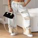 2027 Spring Summer Fashion Hip-Hop Jeans Women Cotton Elastic Waist Lace-Up Broken Hole Straight Type Denim Pants XS-5XL_ecoleips.com