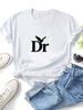 Women Minimalist Dr Letter Eagle Graphic T-Shirt Round Neck Loose Basic Summer Casual Tops_ecoleips.com