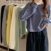 Autumn Korean Version Simple Solid Color Loose Short Long Sleeve Crew Neck Sweatshirt Female Student Top Wholesale_ecoleips.com